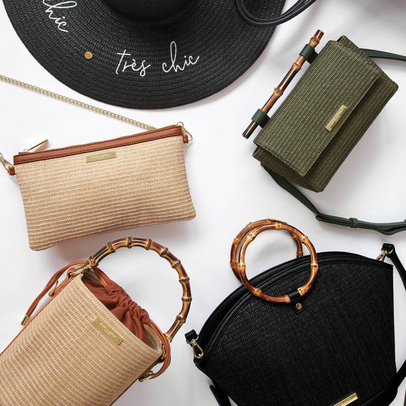 Straw Crossbody Bag | Brown