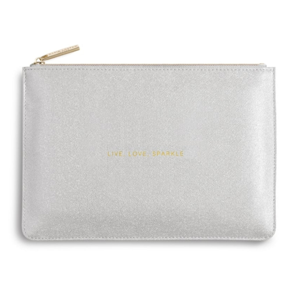 PERFECT POUCH - LIVE LOVE SPARKLE - silver shimmer - 16x24cm
