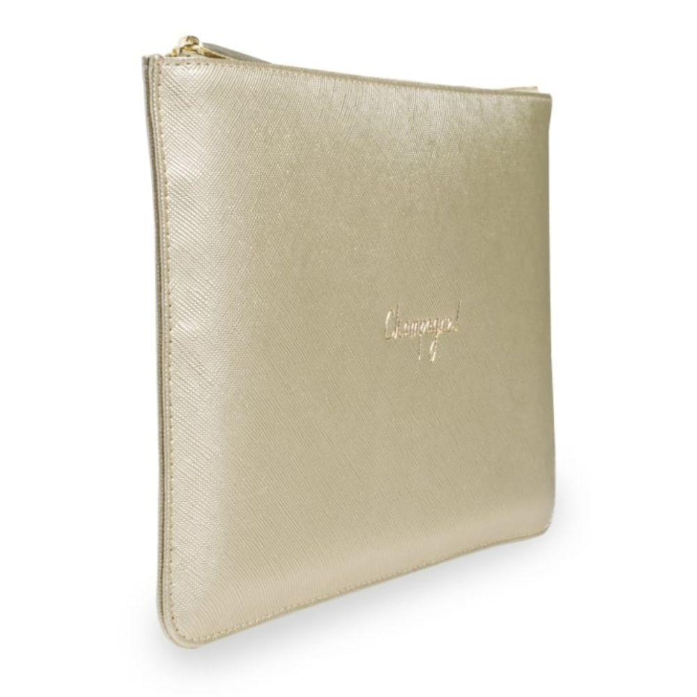 PERFECT POUCH - Champagne! - metallic gold - 16x24cm