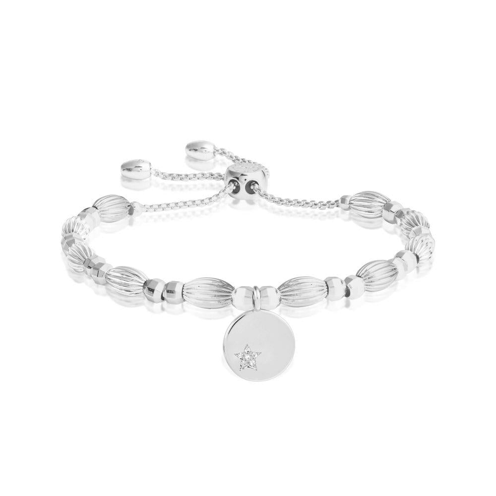 Bracelet Bar Star Disc Silver Adjustable Bracelet