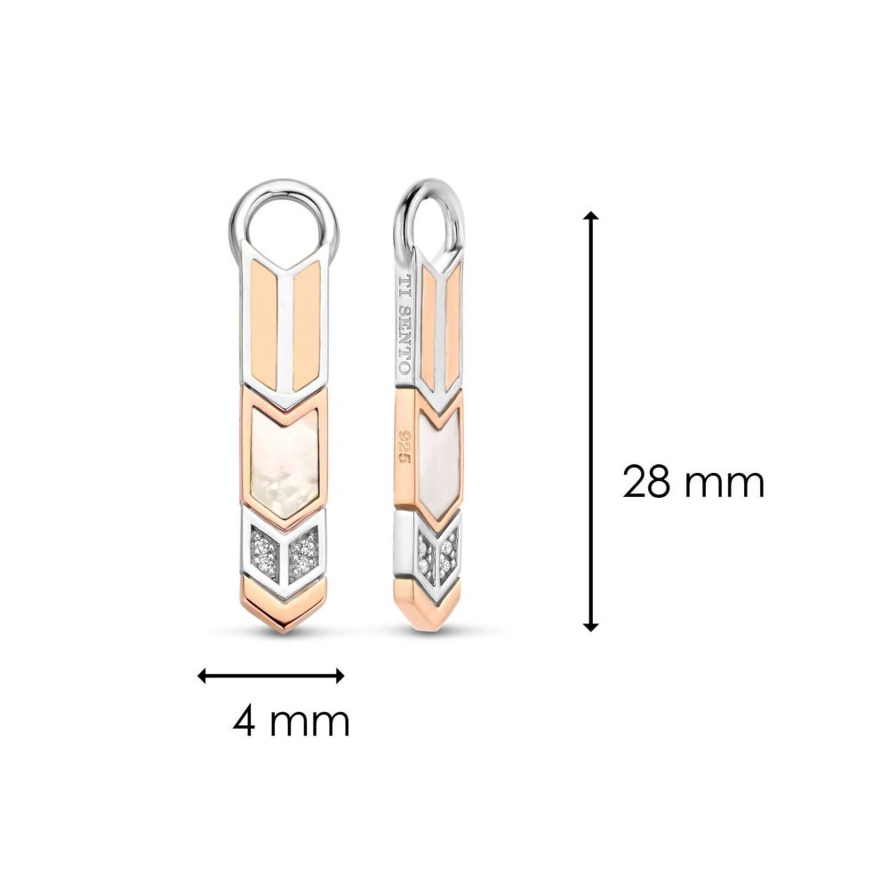 Rose Gold Tone Feather Pattern Ear Charm