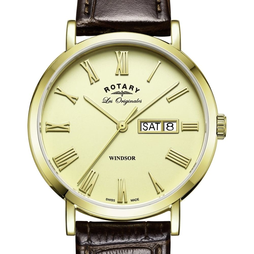 Les Originales Windsor Gold Plated Date Display Watch