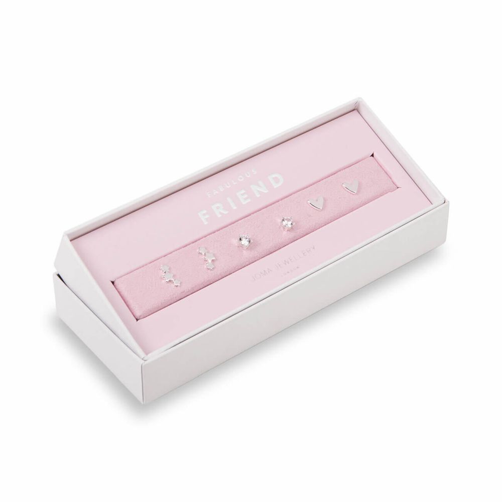 Occasion Earring Box | Fabulous Friend | Silver | Set Of 3 Earrings
