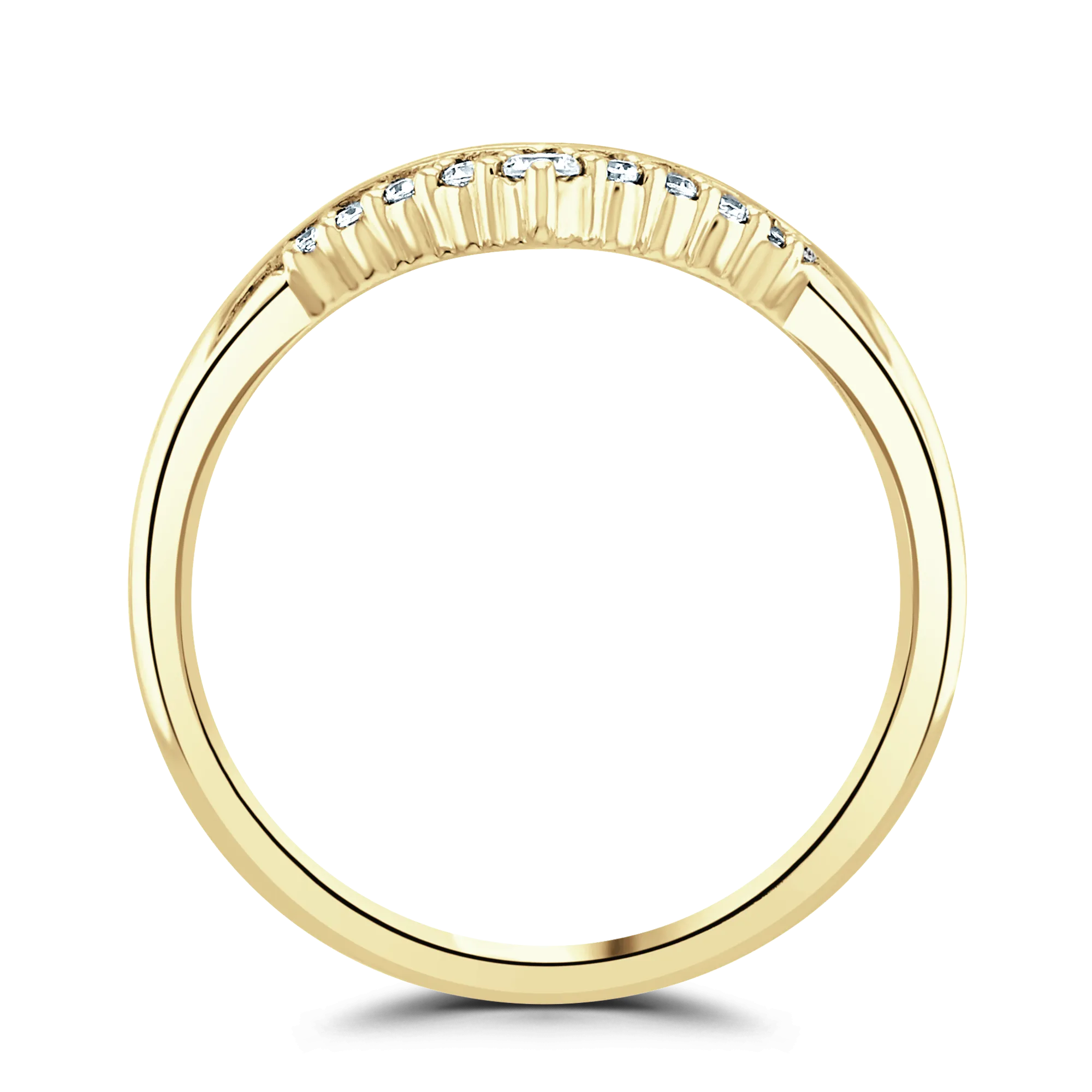 18ct Yellow Gold Wishbone Tiara Style Diamond Set Band