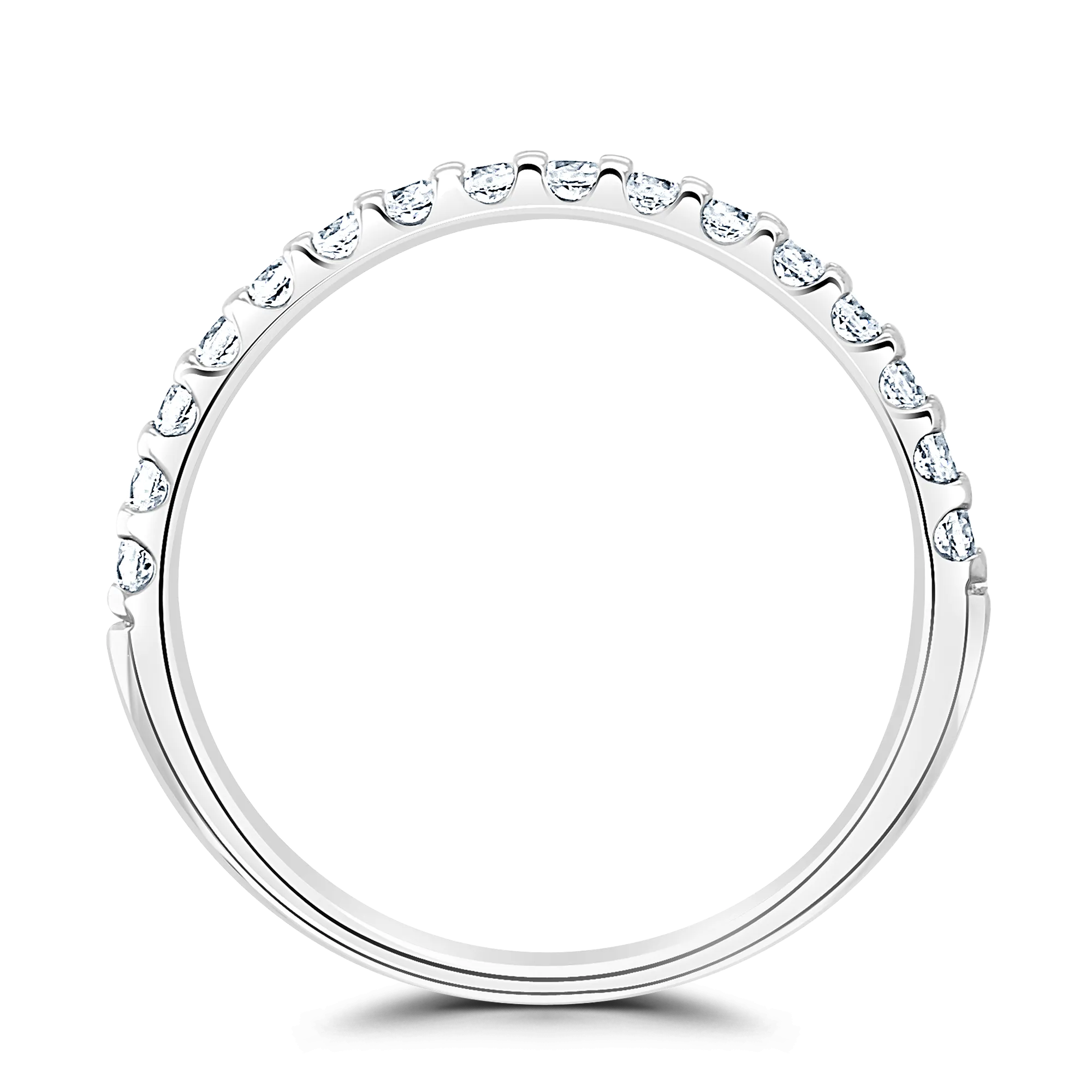 Platinum Claw Set Round Brilliant Cut Diamond Band