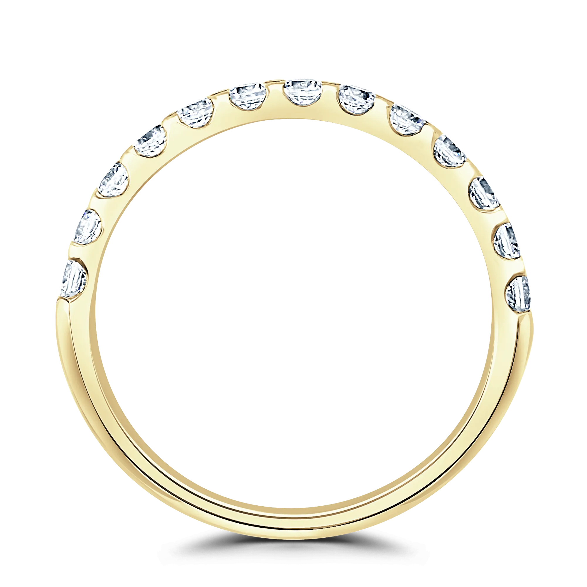 18ct Yellow Gold Half Set Diamond Band