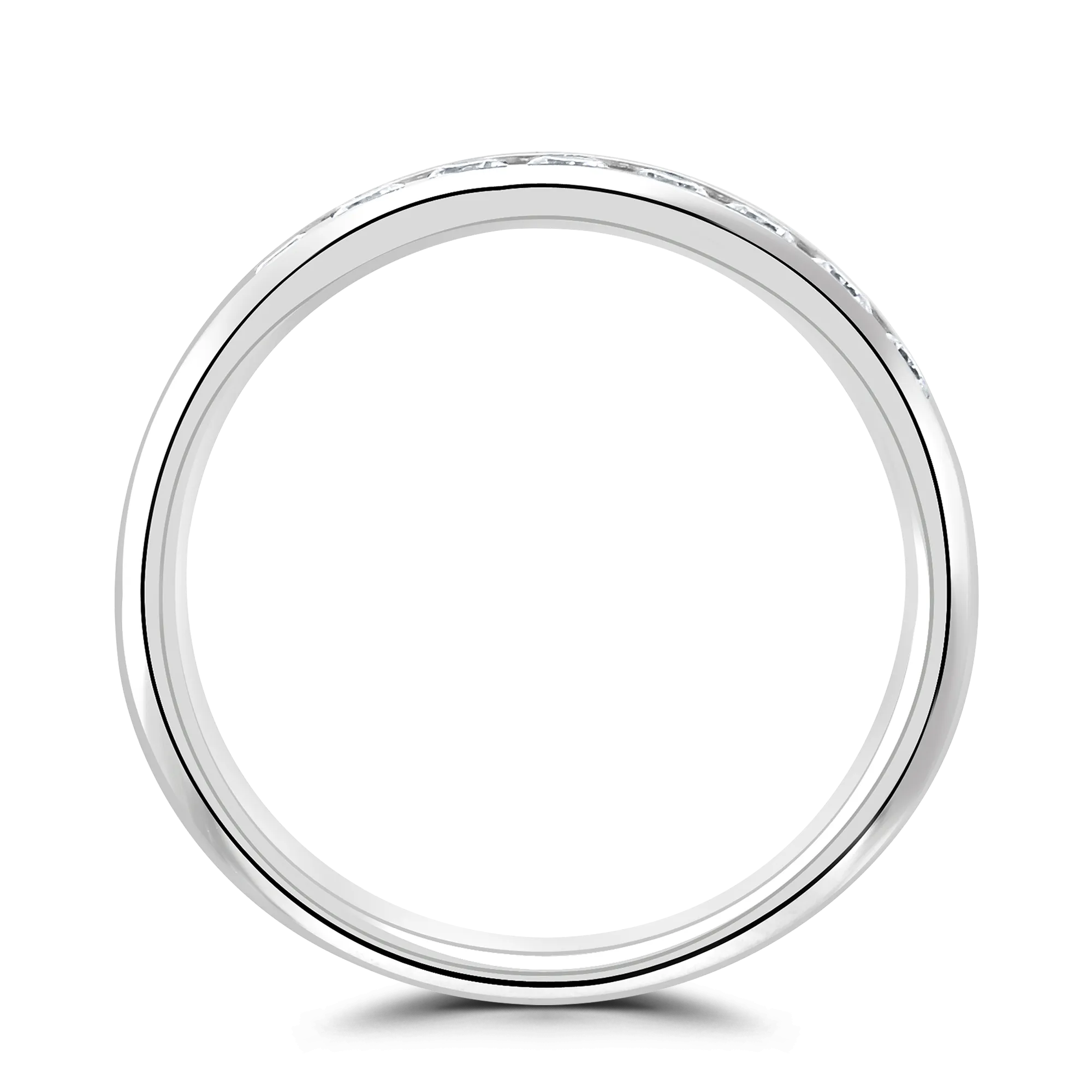 Platinum Channel Set Diamond Half Eternity Band