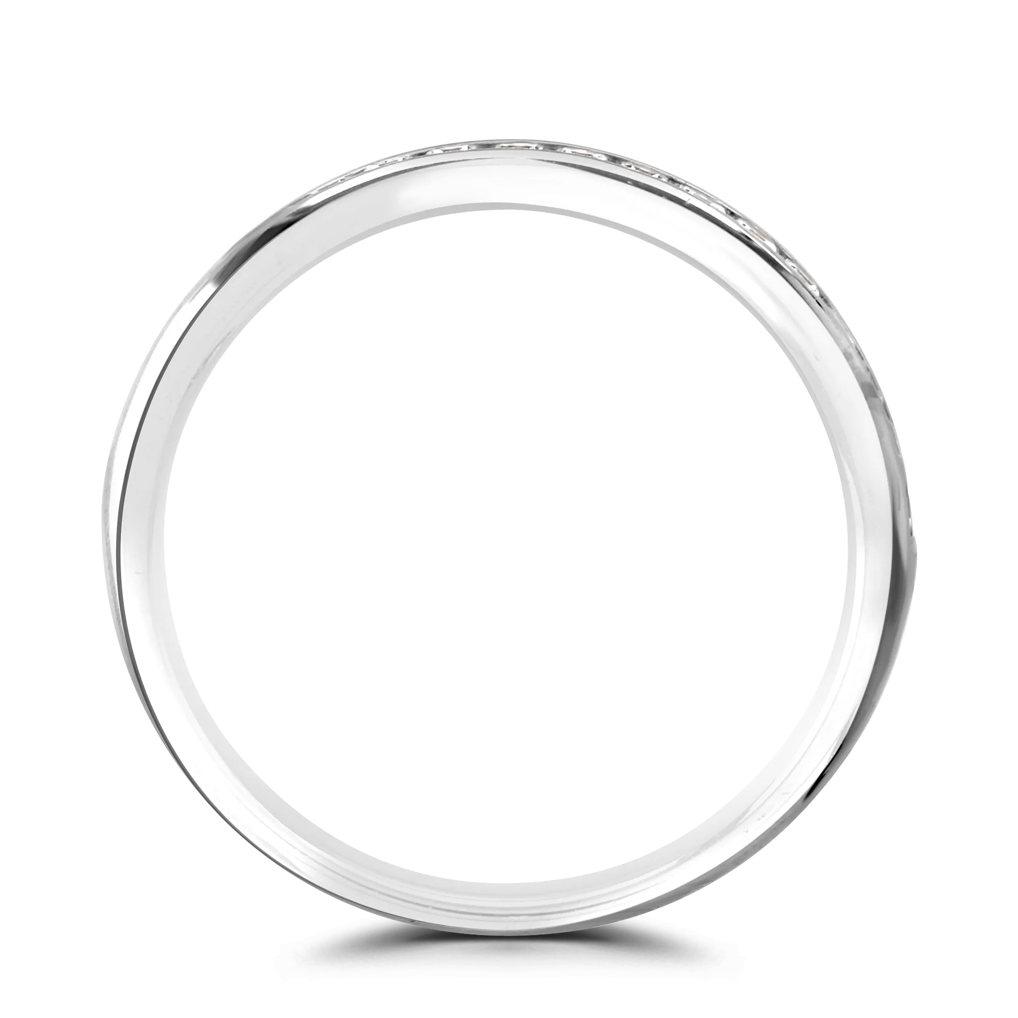 Platinum Channel Set Princess Cut Half Eternity Ring