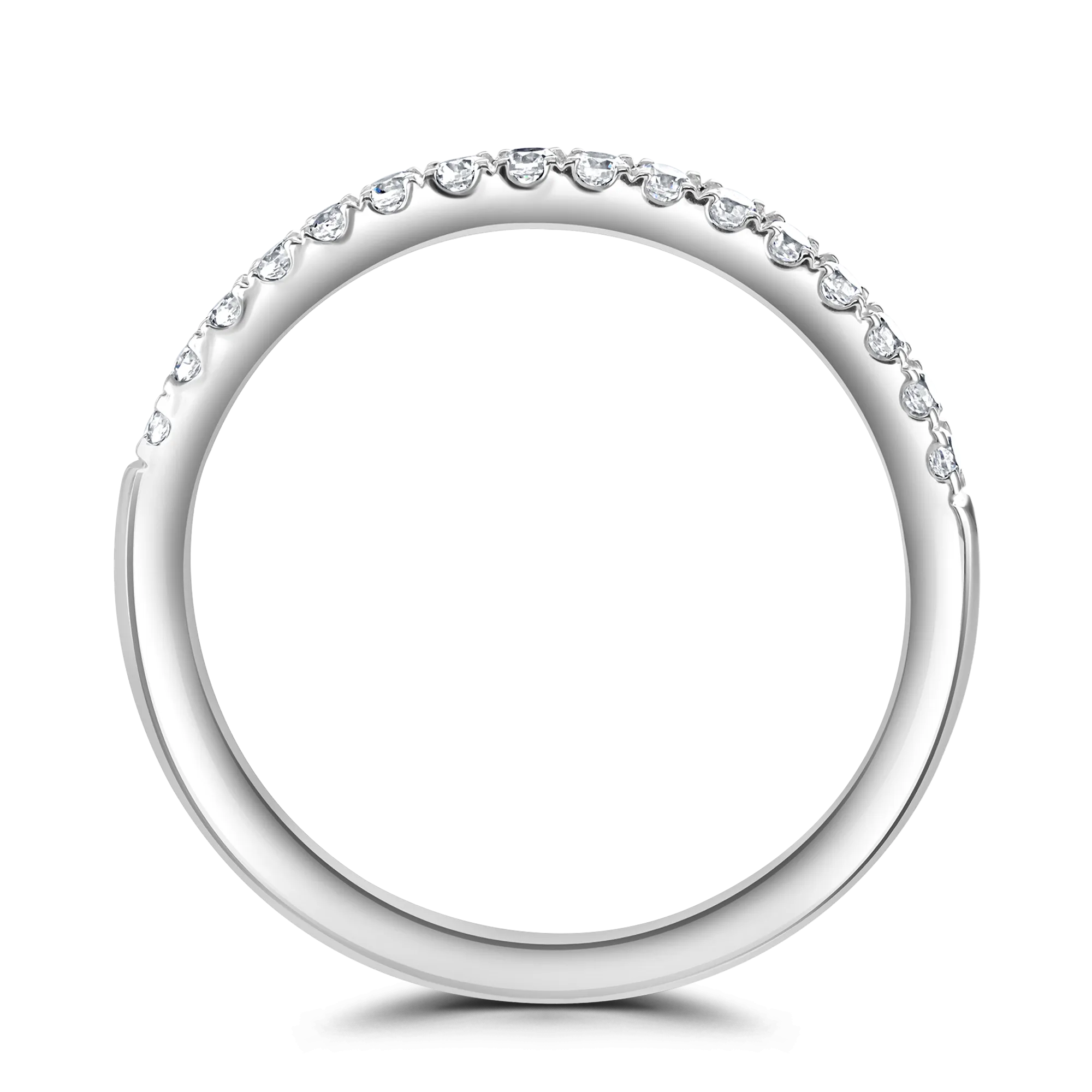 Platinum Half Set Diamond Band With Laboratory Grown Diamonds Ring-N