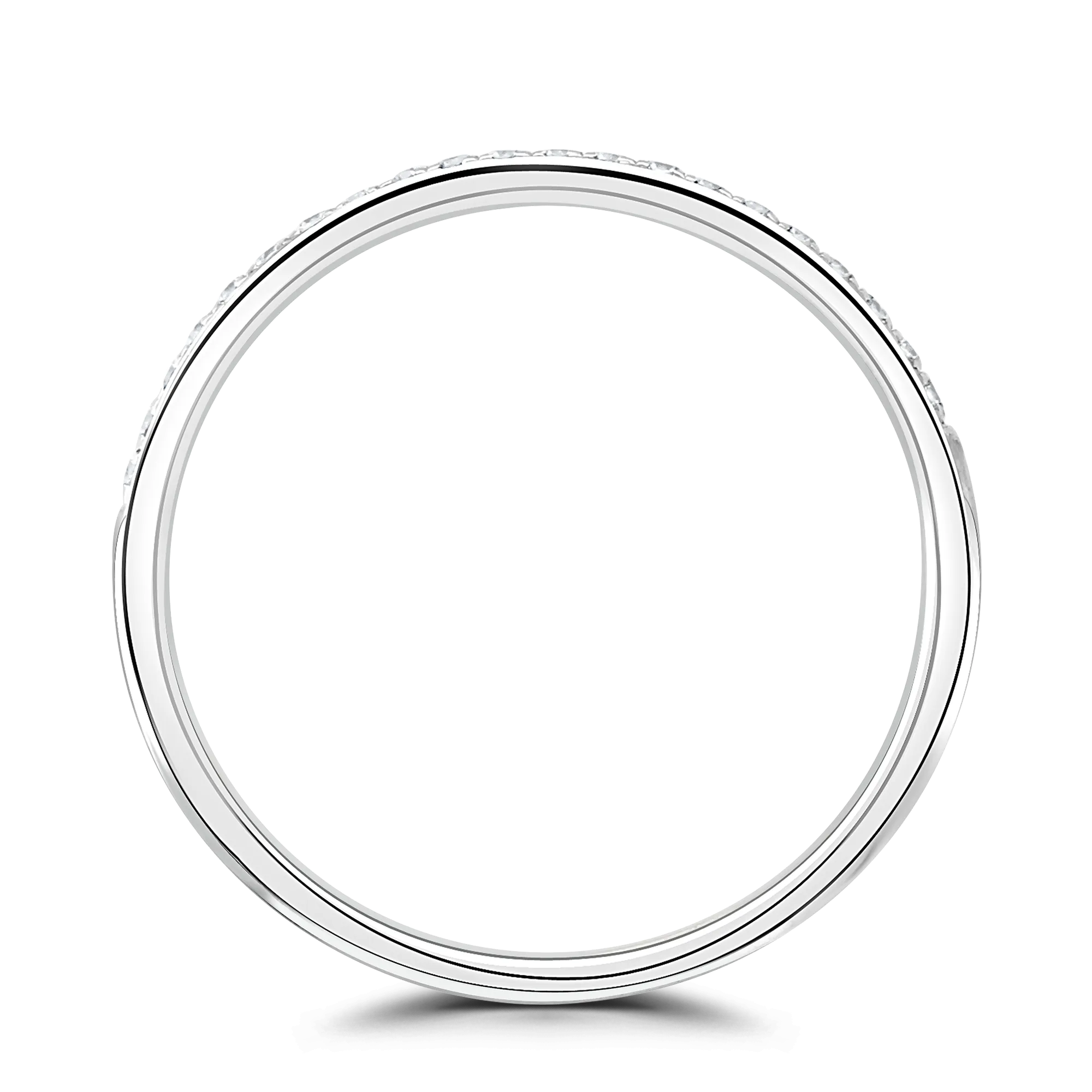 Platinum Grain Set Fine Round Cut Half Eternity Band