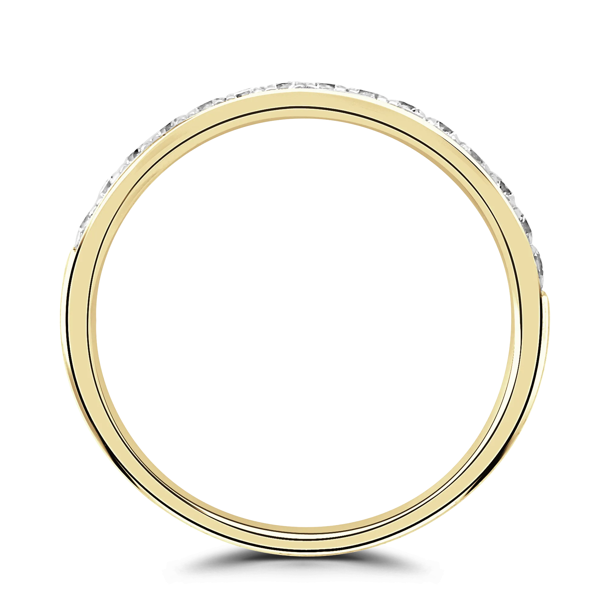 18ct Yellow Gold Grain Set Round Cut Half Eternity Band