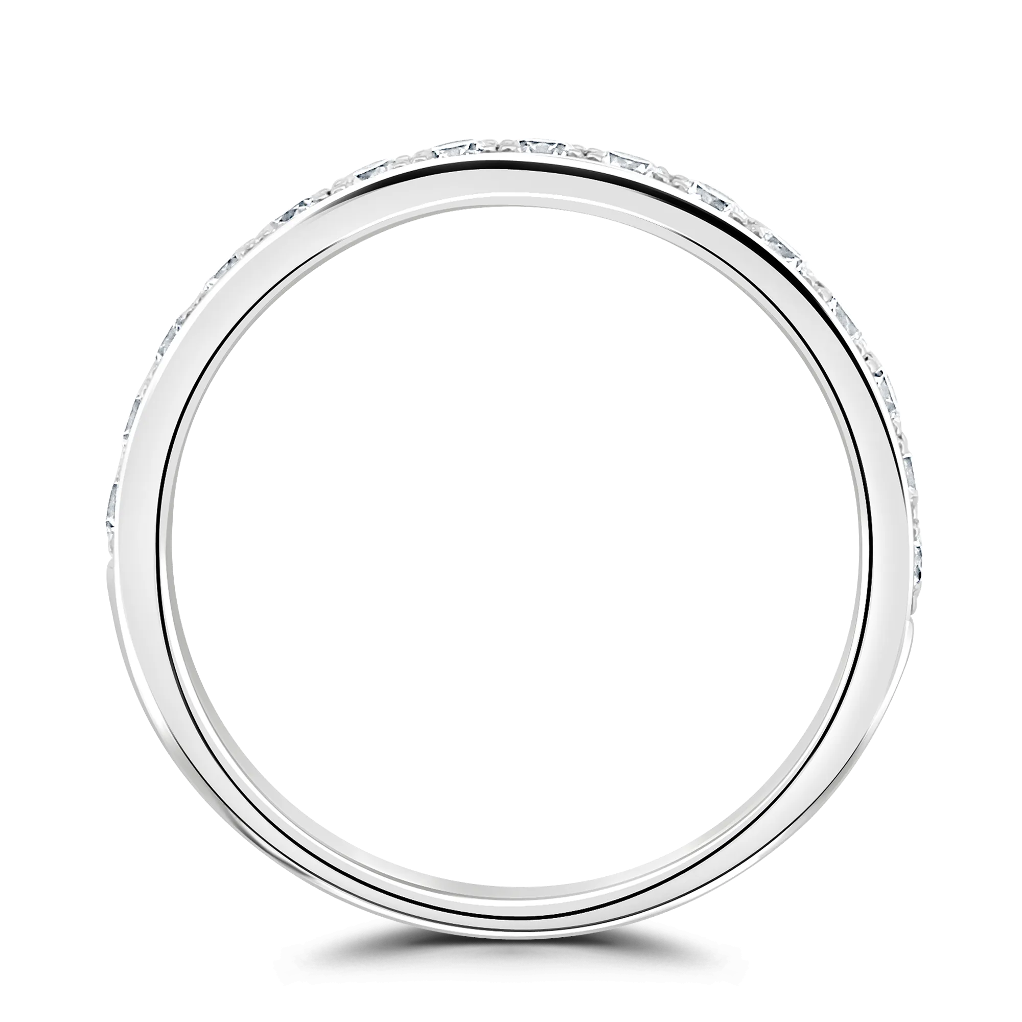 Platinum Grain Set Round Cut Half Eternity Band