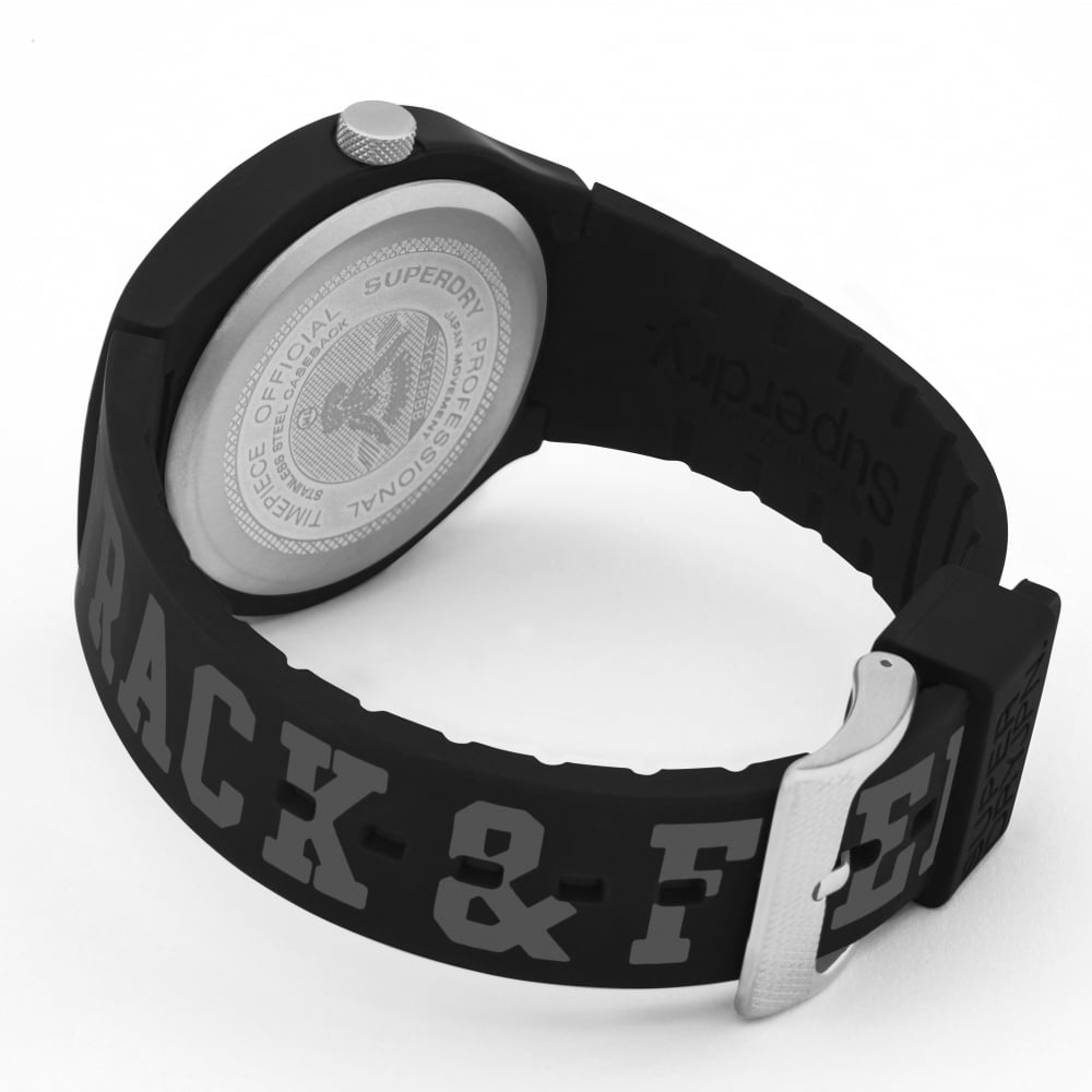 Urban Track & Field Black Multi Dial With Black Silicone Printed Strap