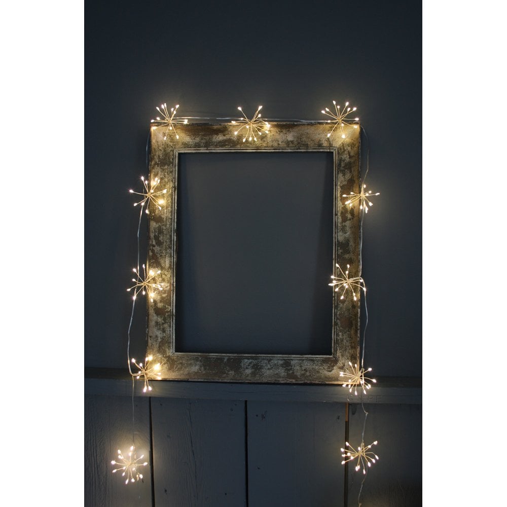 Mains Starburst Chain Silver LED Light Chain