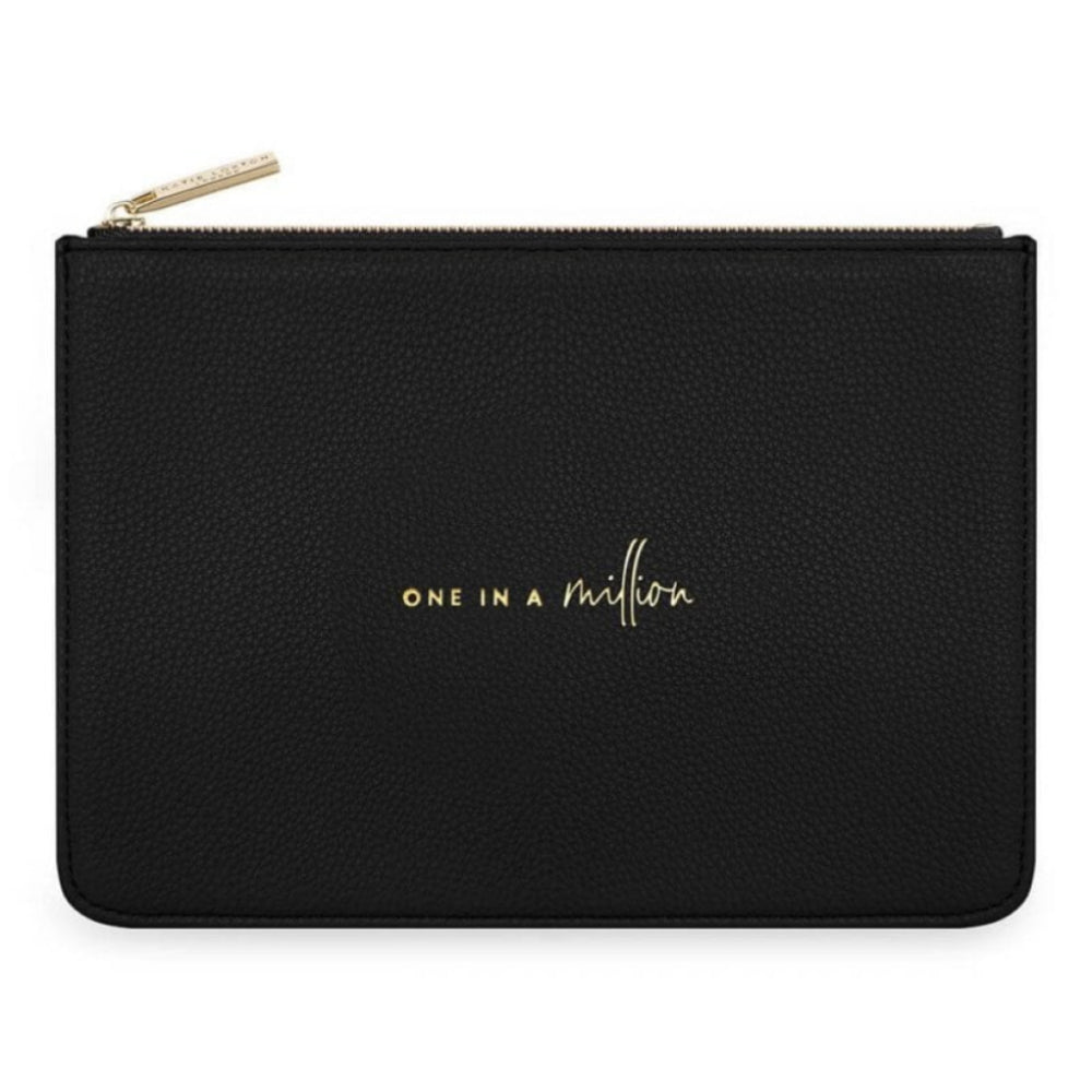 Stylish Structured Pouch | One In A Million | Black | 16 X 24 X 5 Cm
