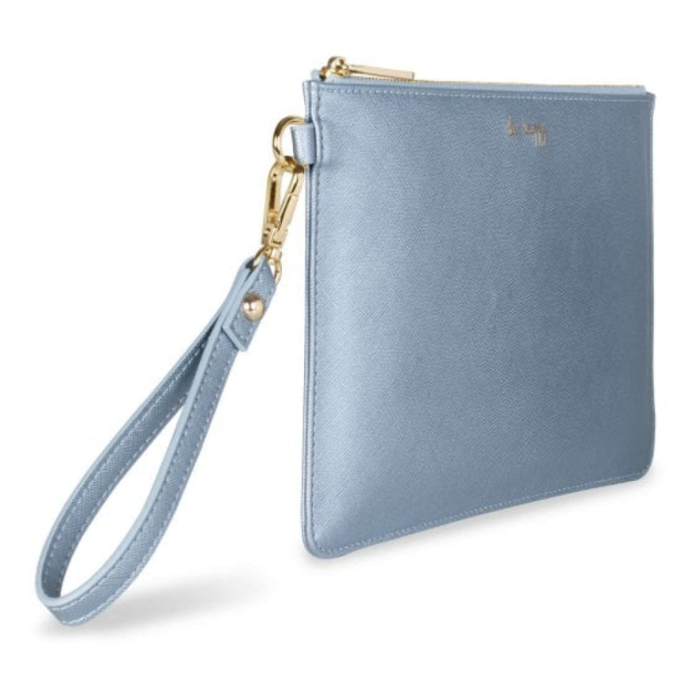 Secret Message Pouch - Be Happy - Metallic Blue - 16x24cm