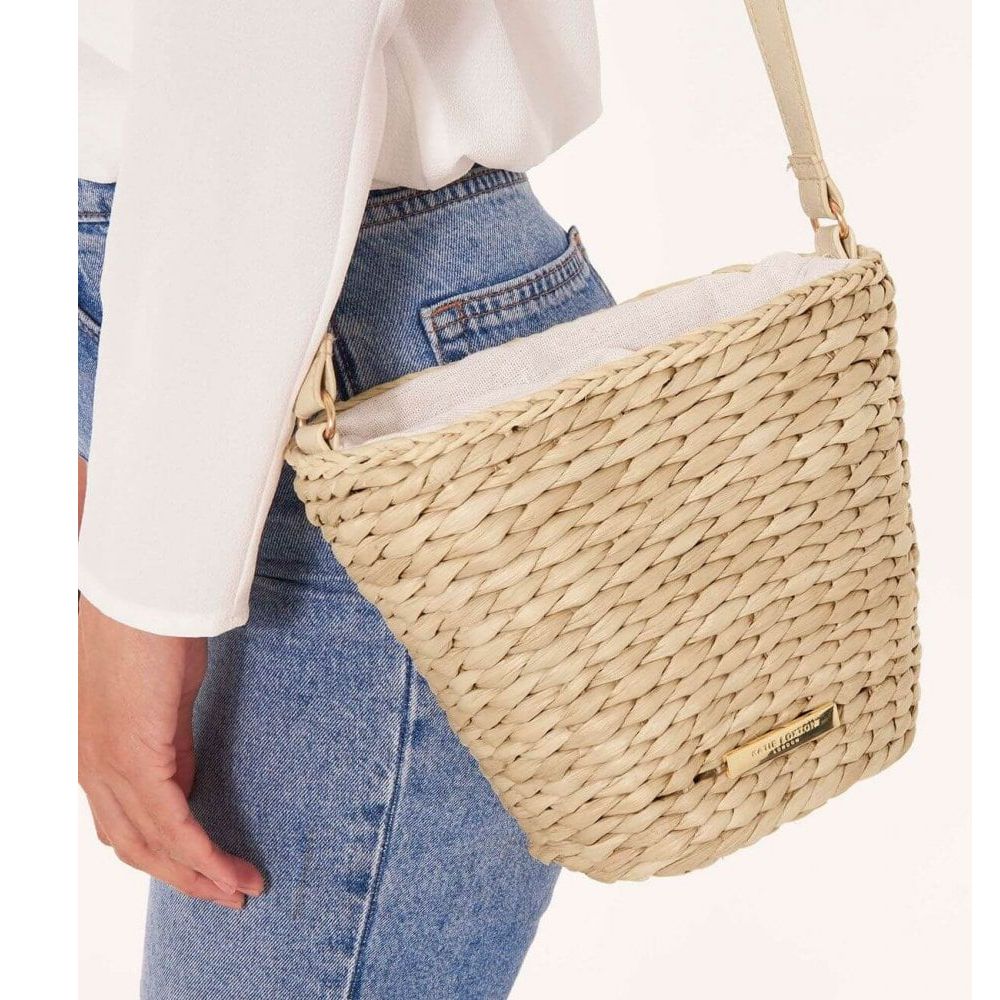 Callie Straw Crossbody Bag | Natural | 18 X 24 X 11.5cm