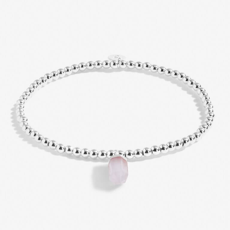Crystal A Little | Rose Quartz | Silver | Bracelet | 17.5cm Stretch