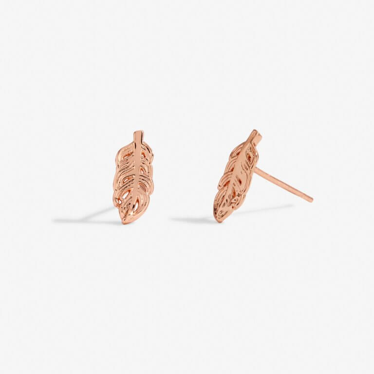 Florence Feathers | Feather Studs | Silver Rose Gold And Gold | Set Of 3 Earrings
