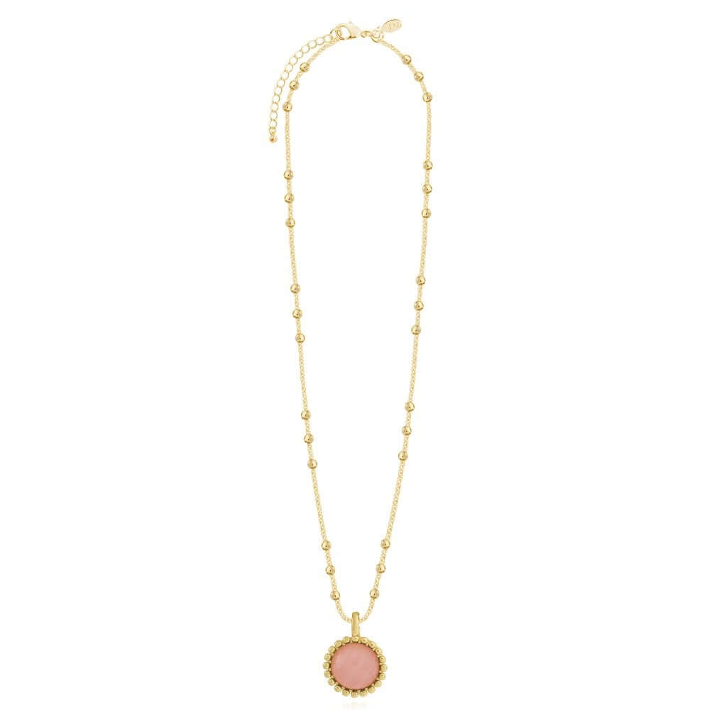Capri Rose Quartz Gold 46cm + 5cm Extender Necklace