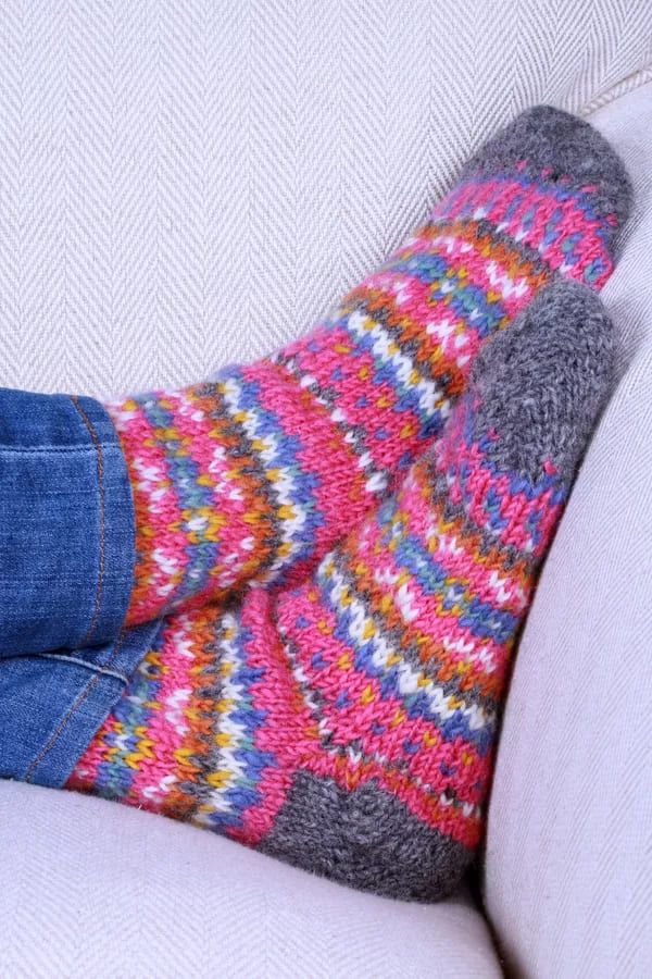 Iona Sofa Socks Pink