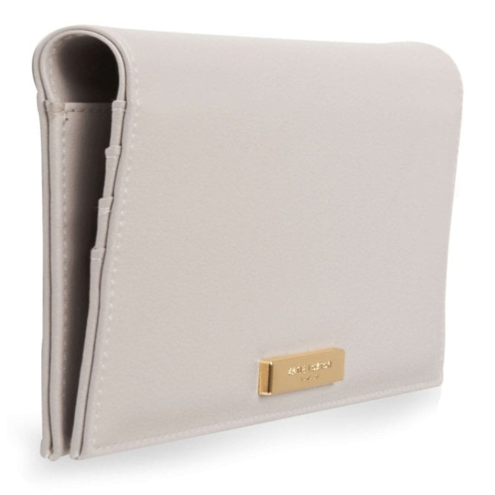 SECRET MESSAGE PURSE - TIME TO SHINE  - Warm Grey with Metallic Silver - Outside purse:12x23cm - Inside purse: 10x22.5cm