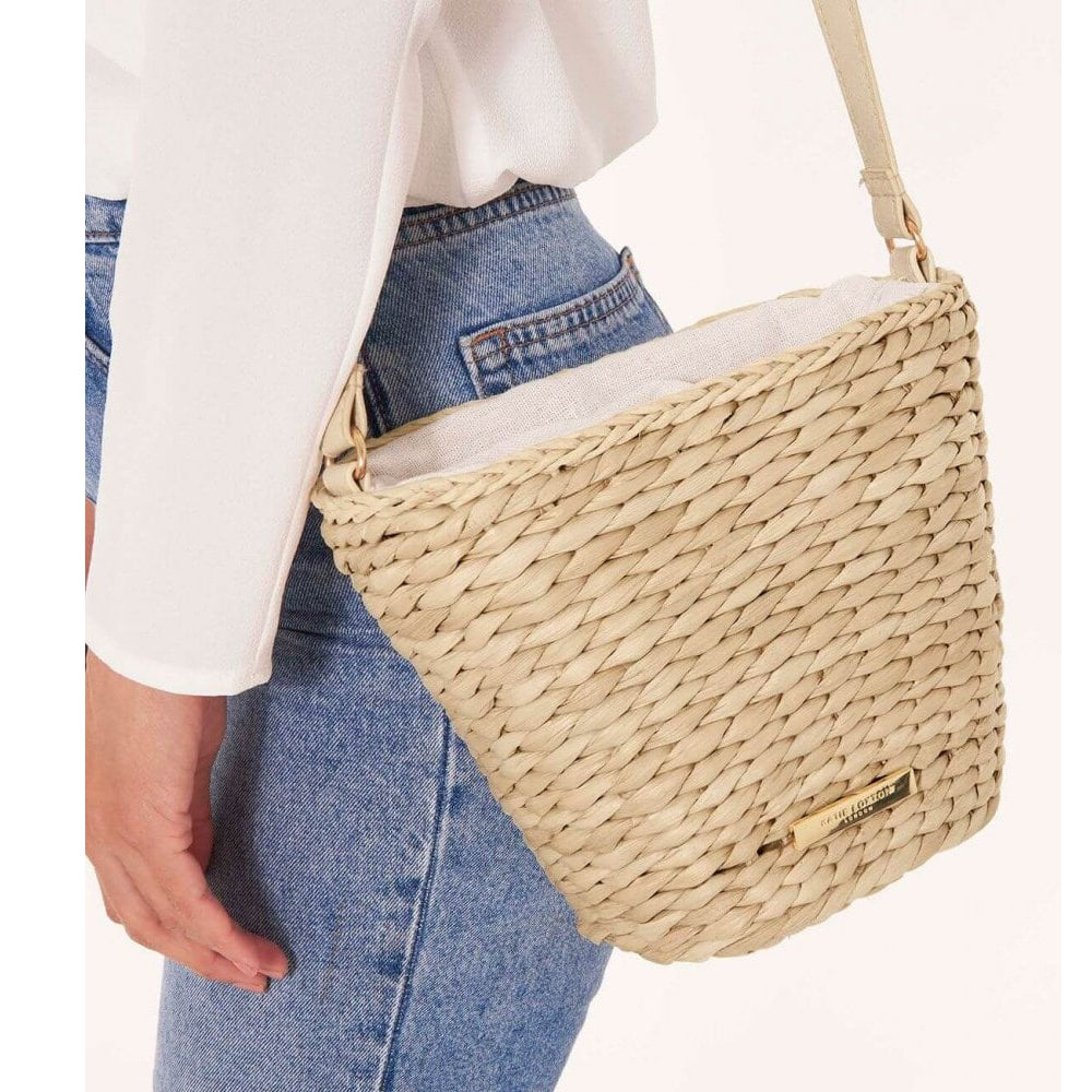 Callie Straw Crossbody Bag | Natural | 18 X 24 X 11.5cm