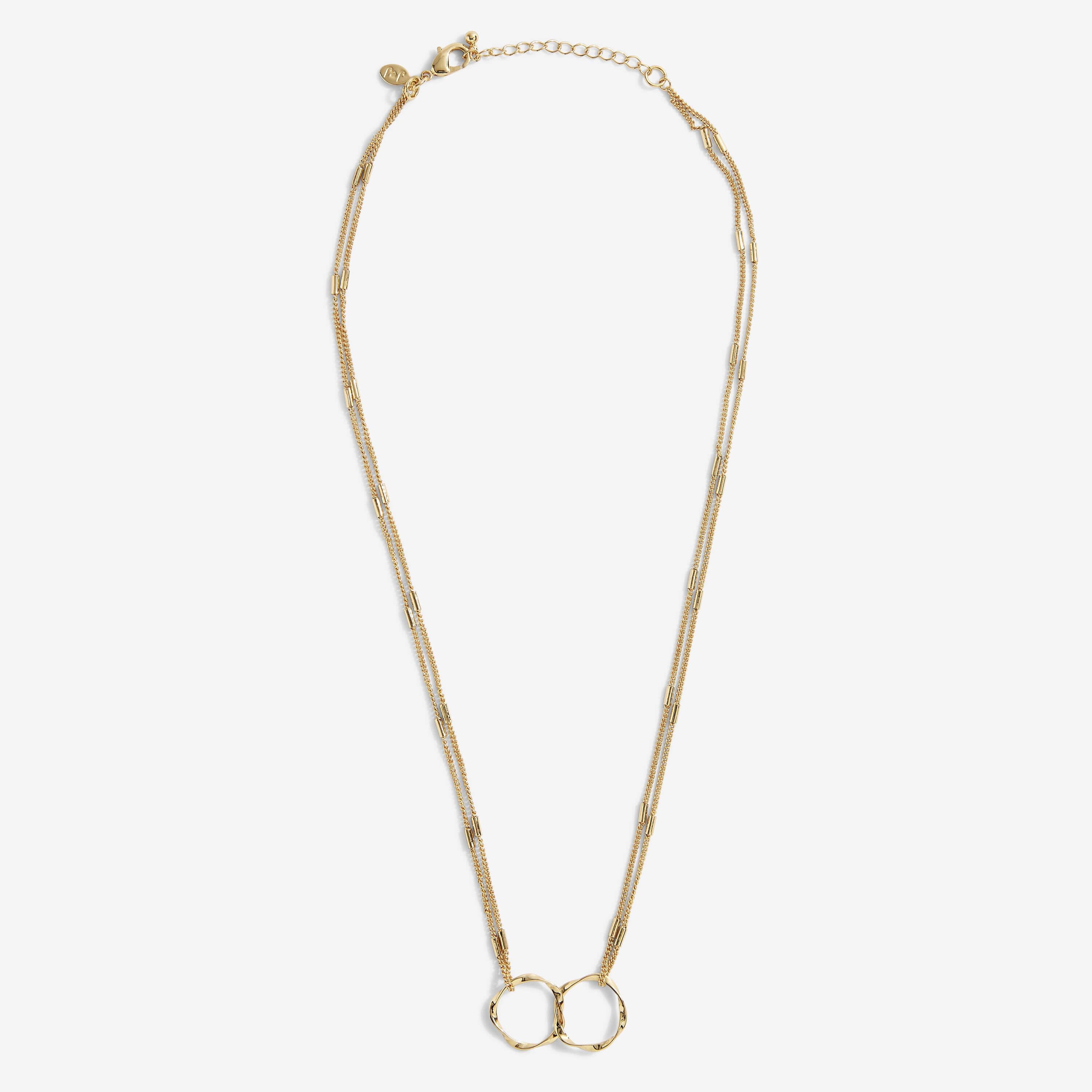 Riviera | Hammered Wave Charm Necklace | Gold | Necklace | 45cm + 5cm Extender
