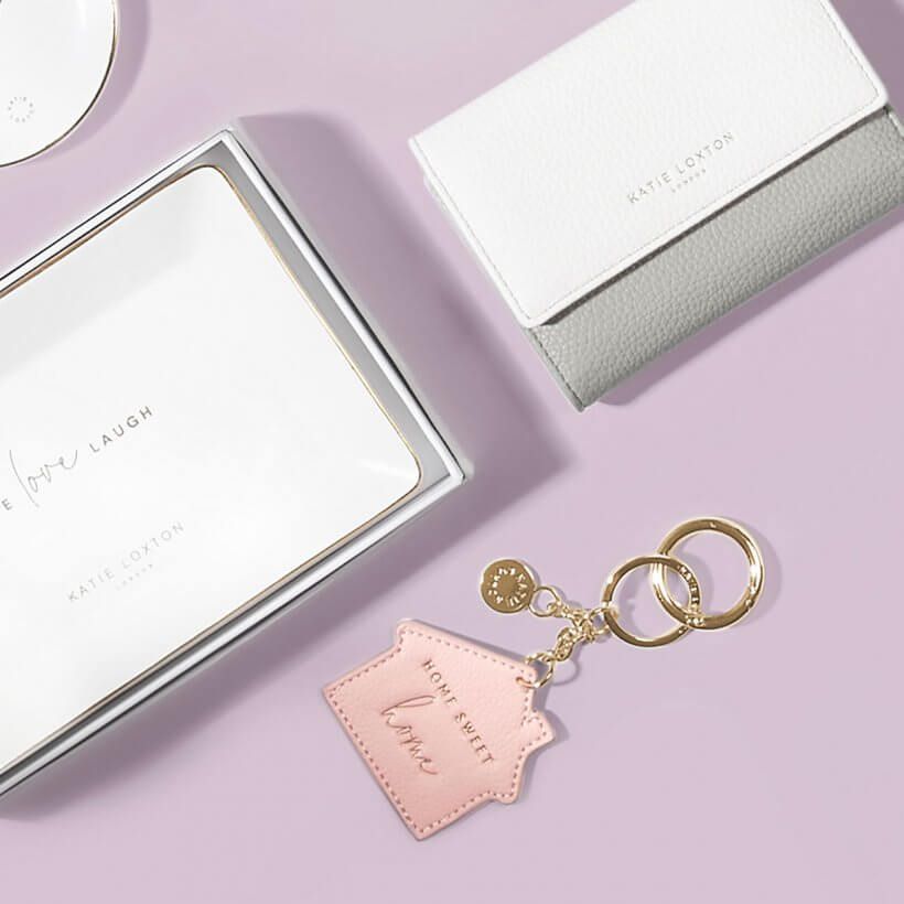 Chain Keyring | Home Sweet Home | Blush Pink