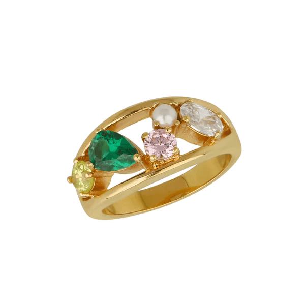 Sofia Cluster Ring In Flamingo CZ & Gold