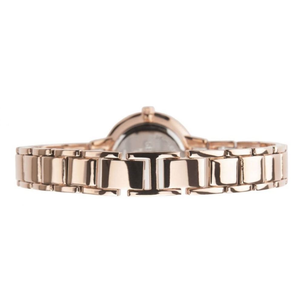 Rose Gold & White Links Bracelet Strap & Stainless Steel Case With White Dial Ladies Watch
