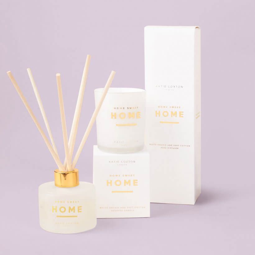 Sentiment Reed Diffuser | Home Sweet Home | White Orchid And Soft Cotton