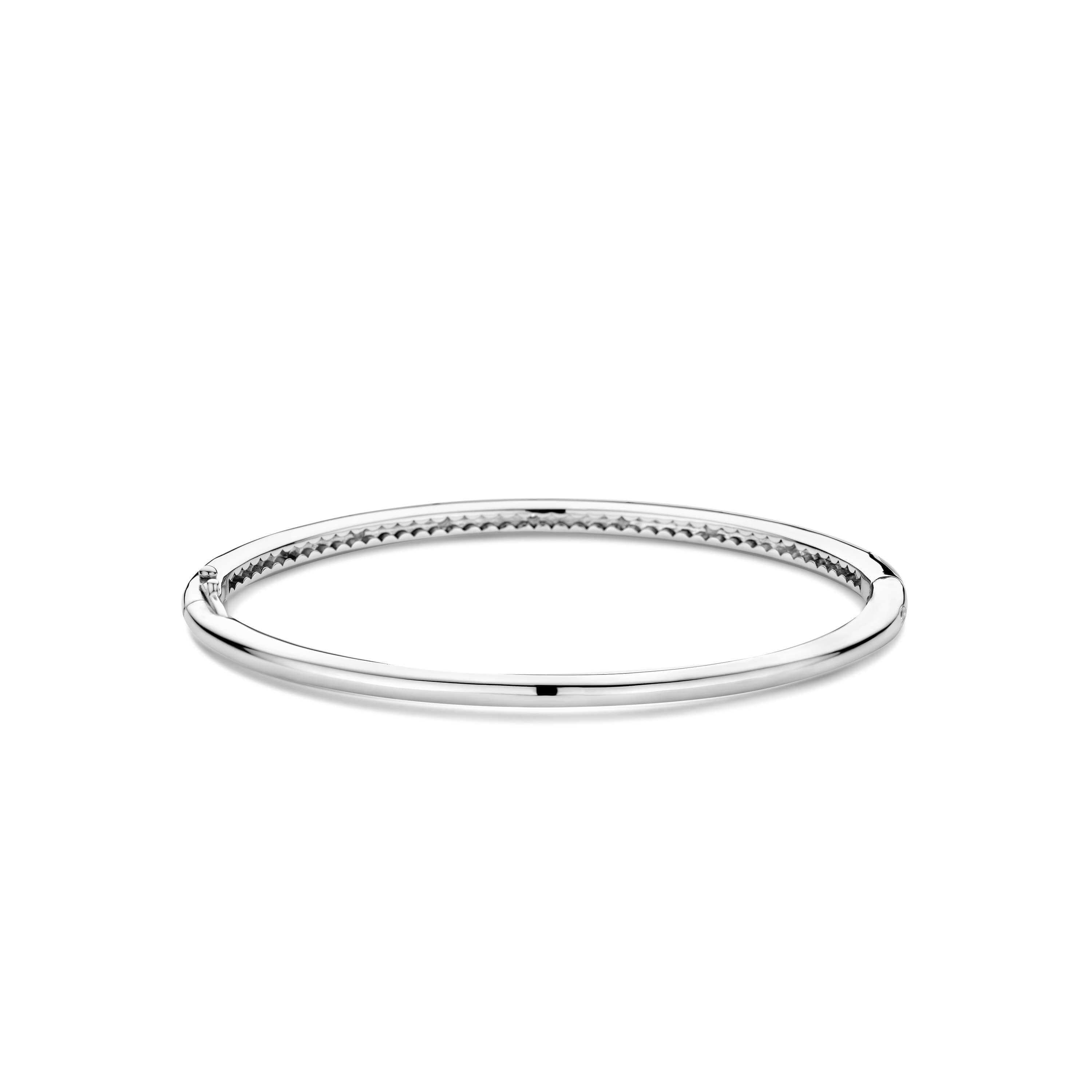 Silver Rhodium Plated CZ Bangle