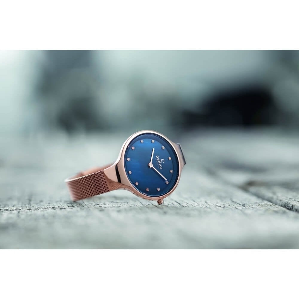 SKY - AZURE Rose Gold Plated Stainless Steel Mesh Bracelet Watch
