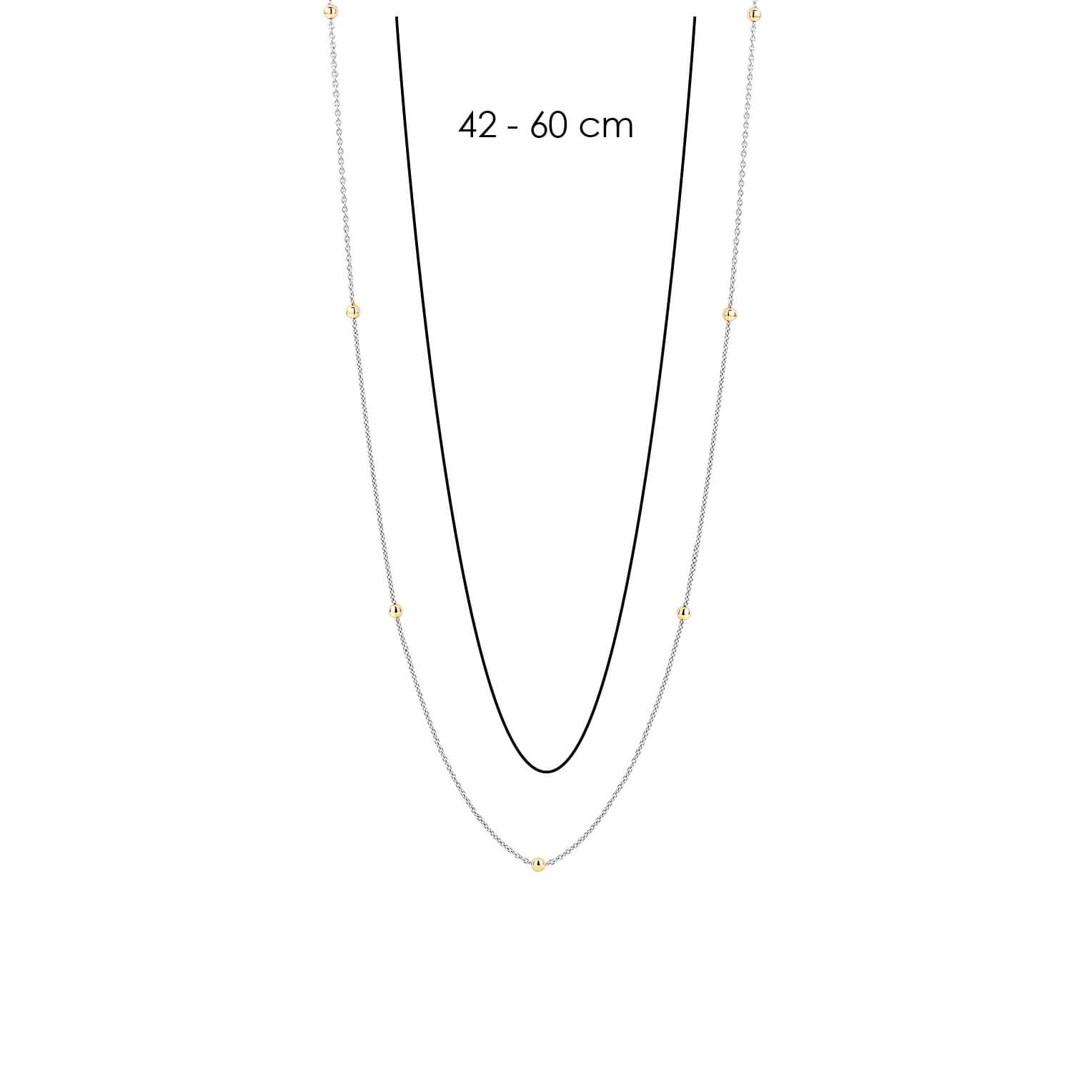 Gold Plated Stones With Silver Chain Necklace