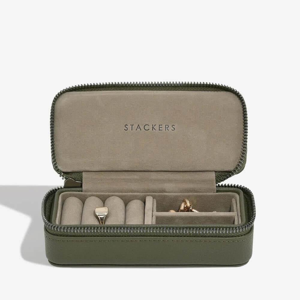 Olive Green Medium Zipped Travel Box