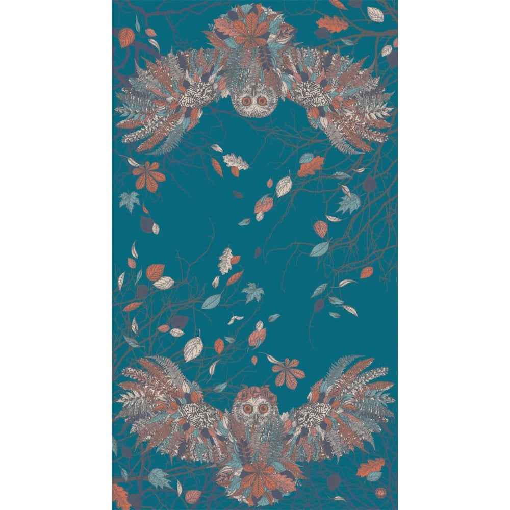 Print Scarf - Autumn Owl -Teal