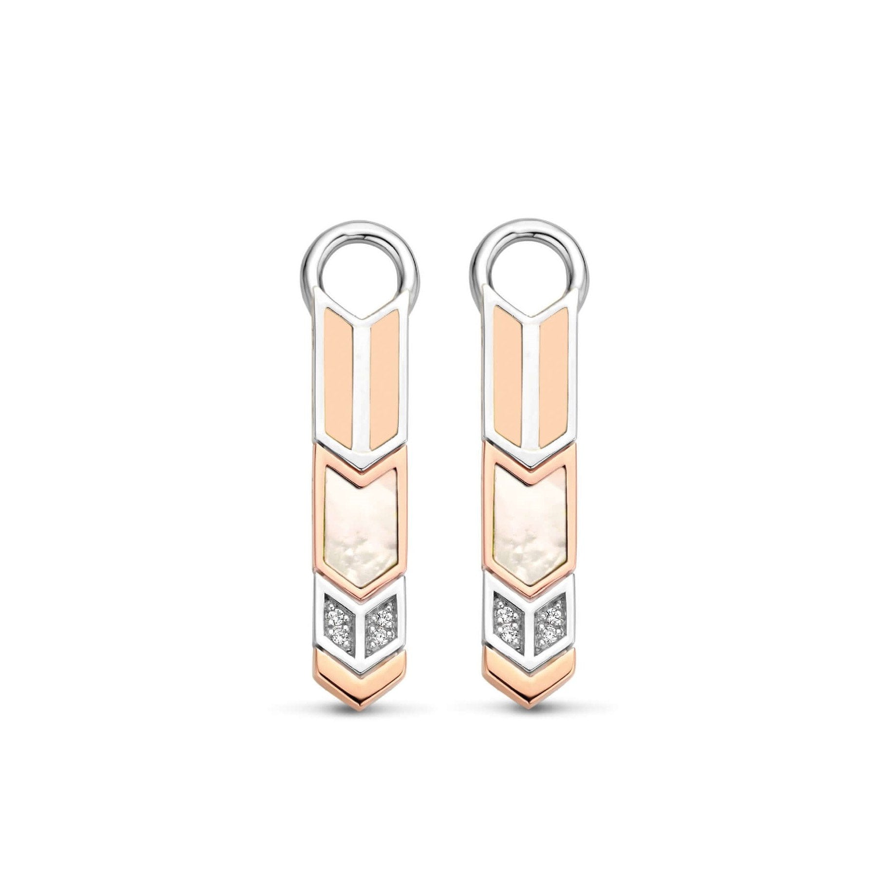 Rose Gold Tone Feather Pattern Ear Charm