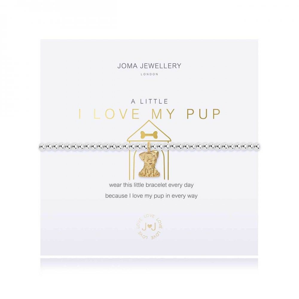 A Little | I Love My Pup | Silver | Bracelet | 17.5cm Stretch