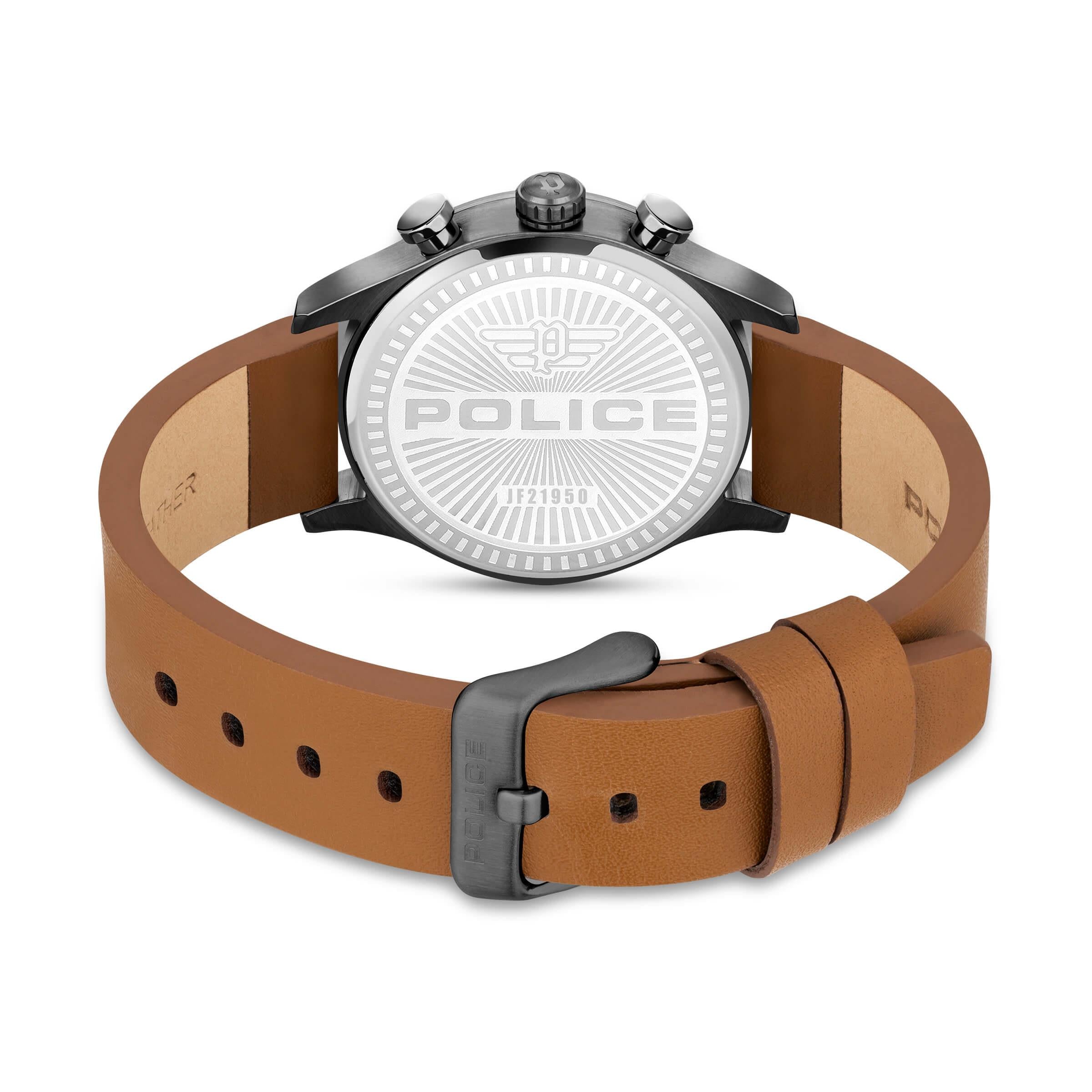 Barter Gun Multi Dial Tan Leather Strap Watch