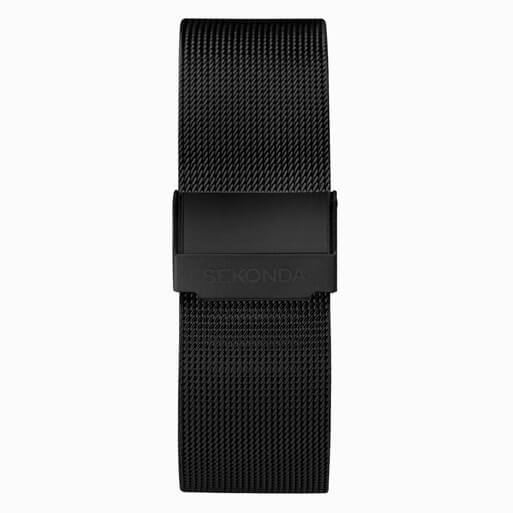 Minimal Black Dial & Black Mesh Strap Men's Watch