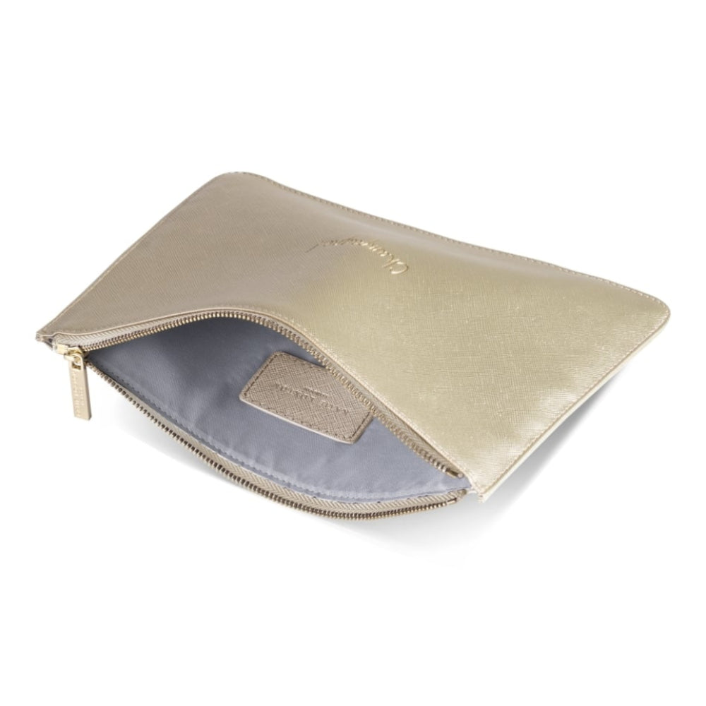 PERFECT POUCH - Champagne! - metallic gold - 16x24cm