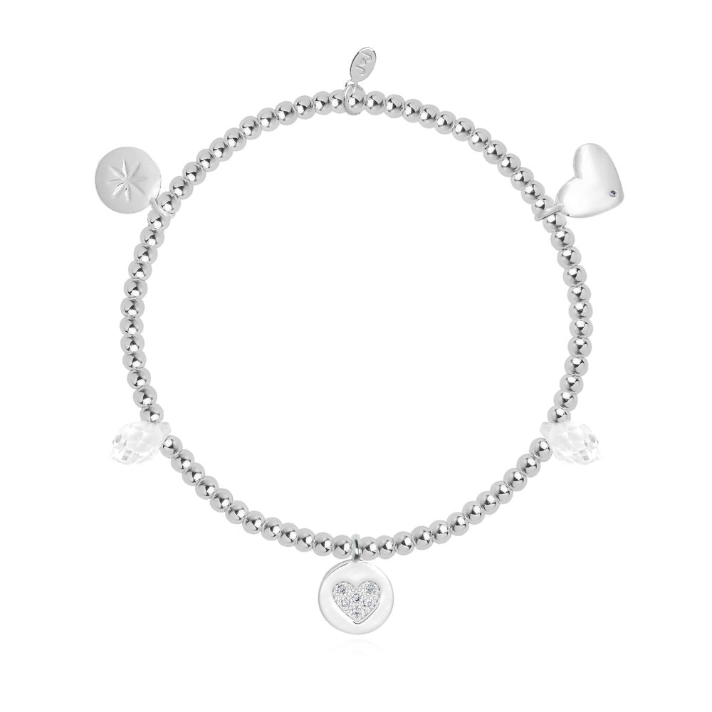 Lifes A Charm  | With Love | Silver | Charm Bracelet | 17.5cm Stretch