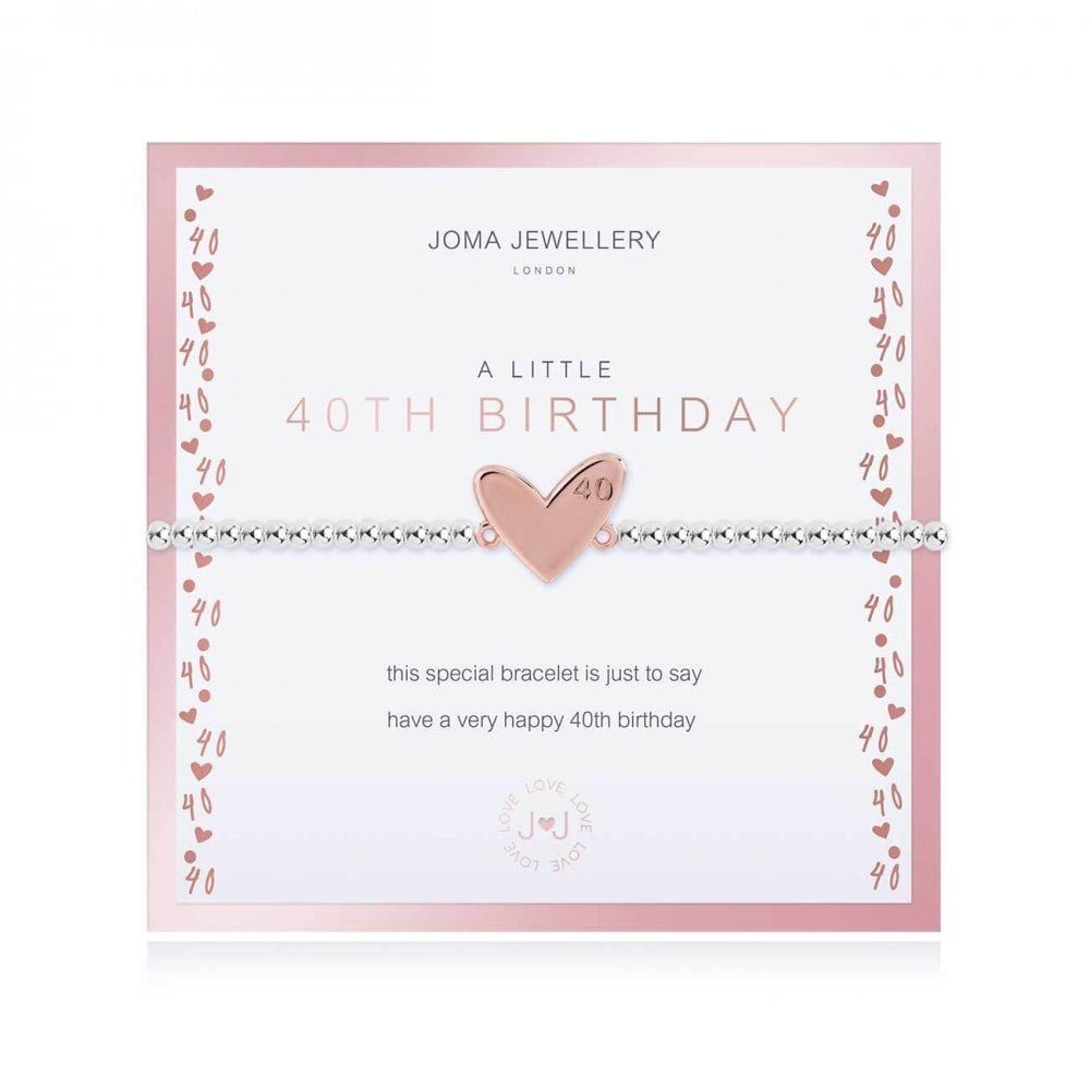 Beautifully Boxed A Littles | 40th Birthday | Silver | Bracelet | 17.5cm Stretch