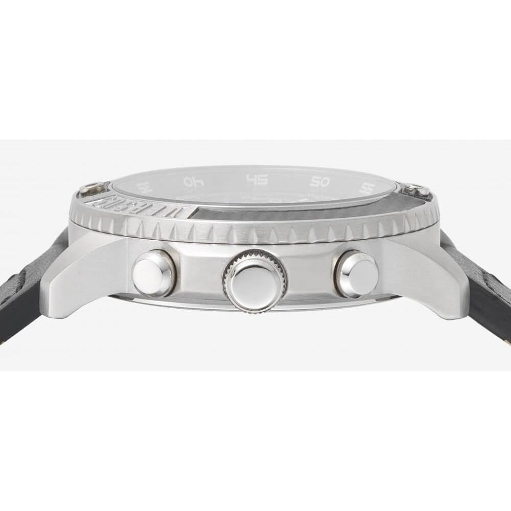 Chrono Black Dial With A Black PU Strap Watch
