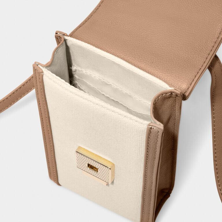 Amalfi Canvas Cell Bag Off White / Soft Tan