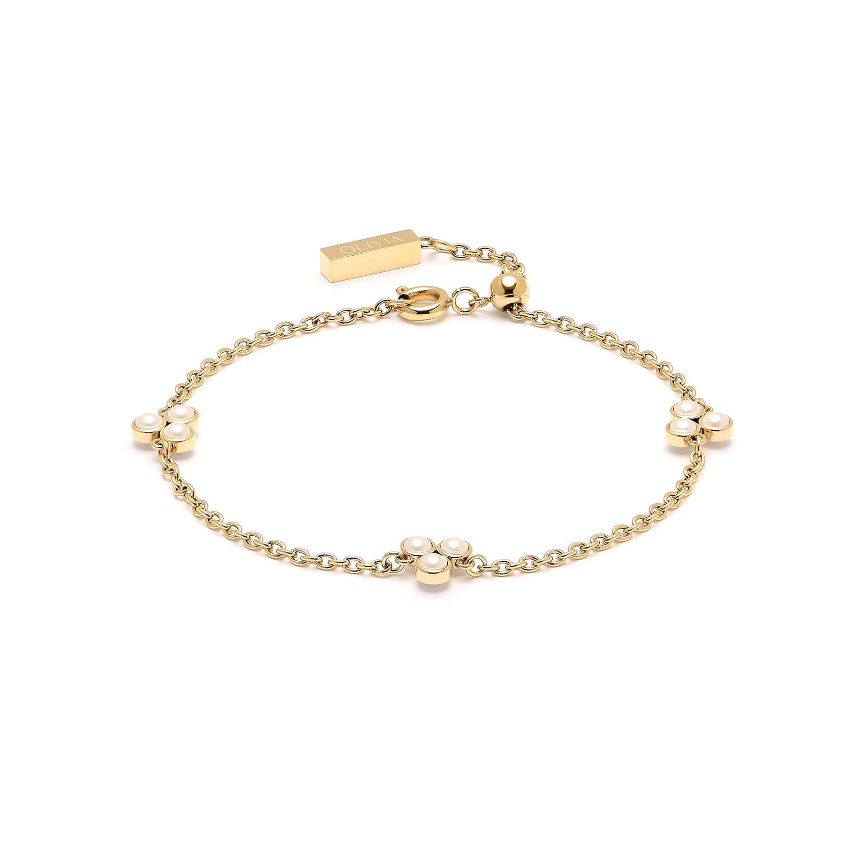 Classic Pearl Cluster Gold Bracelet