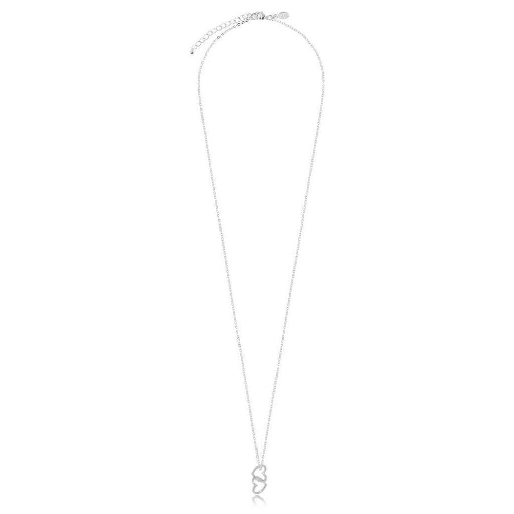 Love - Silver Pave Heart Charm On Silver Necklace/Chocker/Bracelet