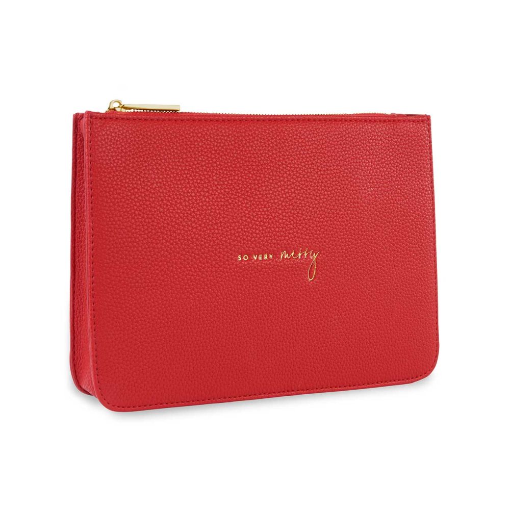 Stylish Structured Pouch | So Very Merry | Red