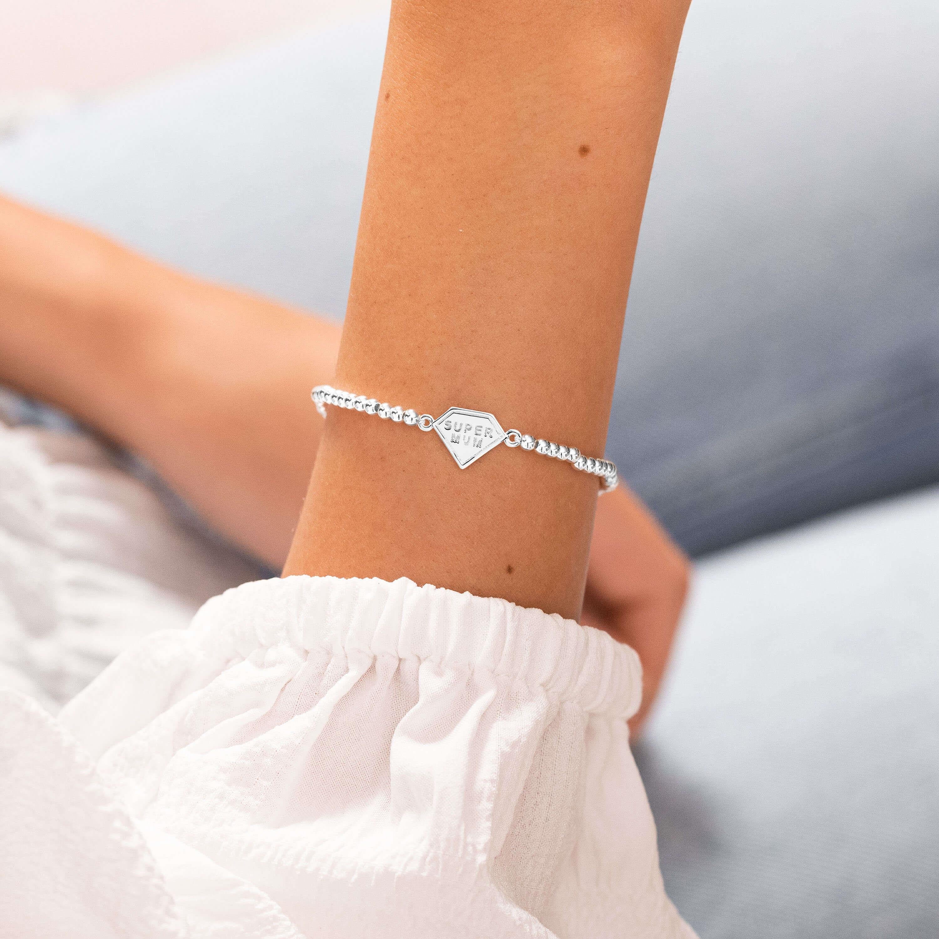 A Little | Super Mum | Silver | Bracelet | 17.5cm Stretch